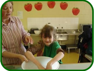 Picture of student washing hands